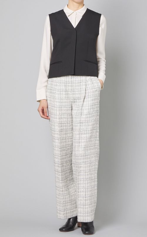 ツイードタックワイドパンツ