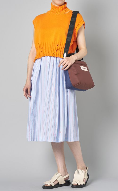 コットンハイネックニットベスト