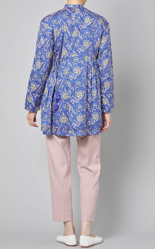 スタンドネックプリントチュニック