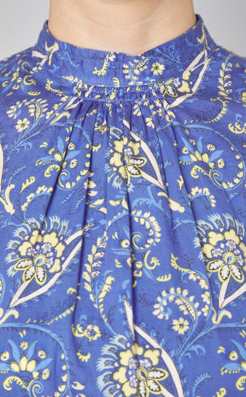 スタンドネックプリントチュニック