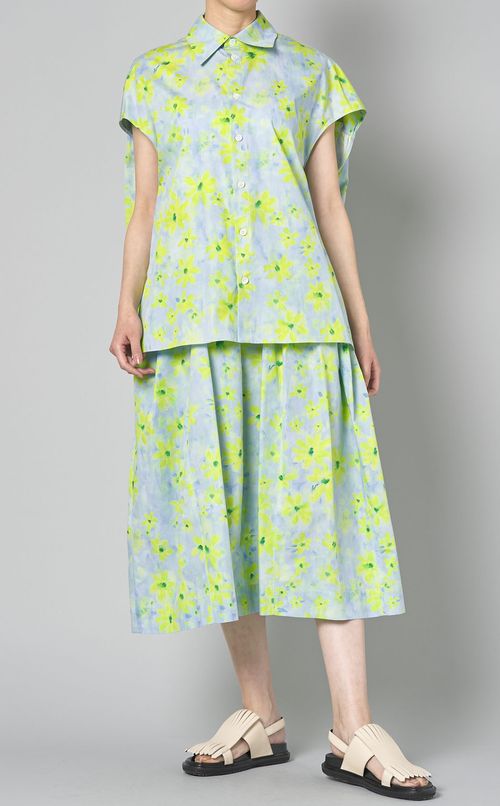 コットンプリントコクーンブラウス