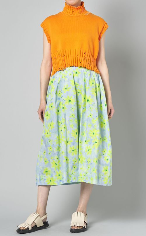 コットンハイネックニットベスト