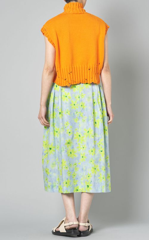 プリントハイウエストギャザースカート