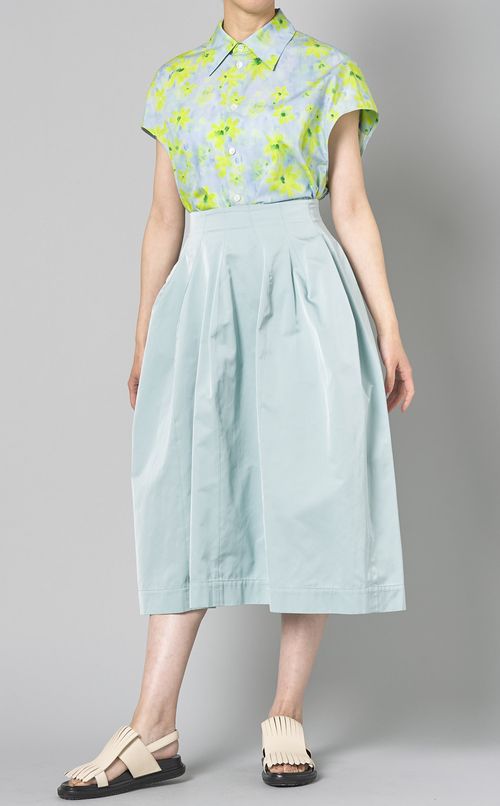 コットンプリントコクーンブラウス