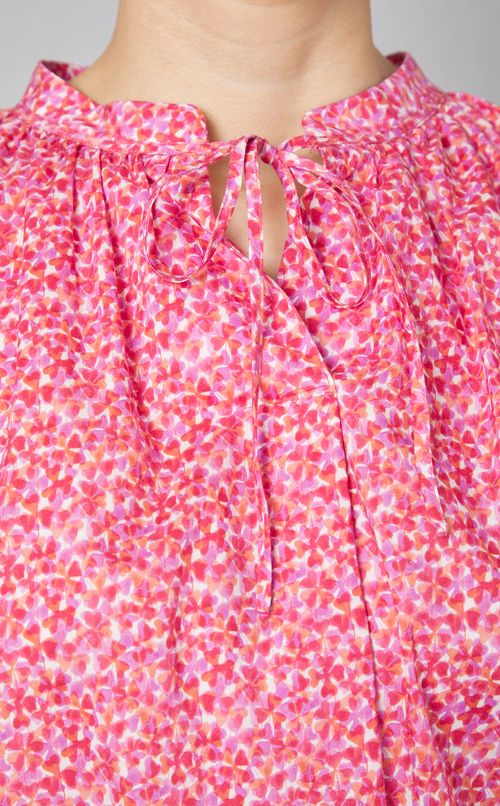 フラワープリントスキッパーブラウス