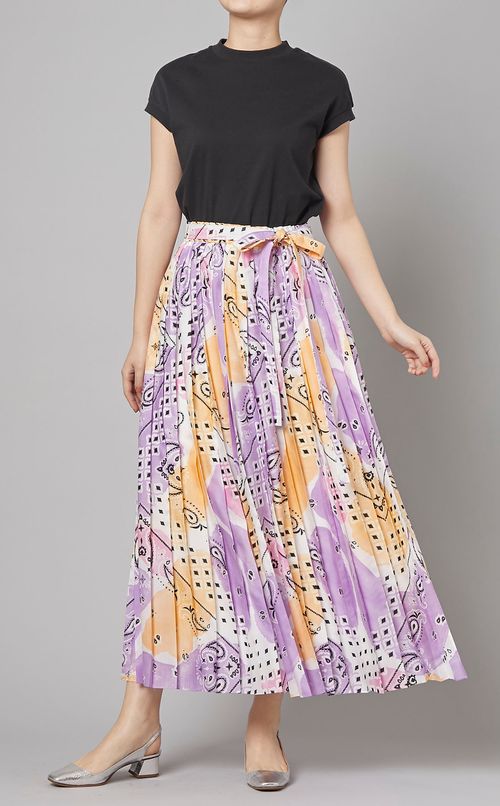 バンダナプリントプリーツスカート