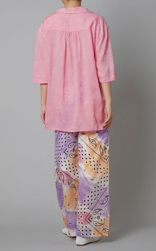 ジャガードオープンカラーシャツ