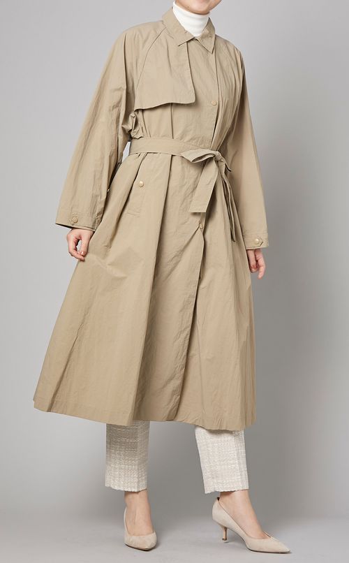 タフタAライントレンチコート