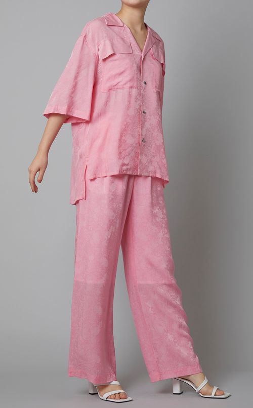 ジャガードオープンカラーシャツ