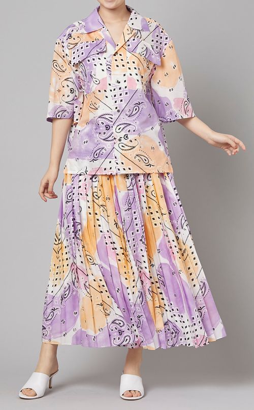 バンダナプリントプリーツスカート