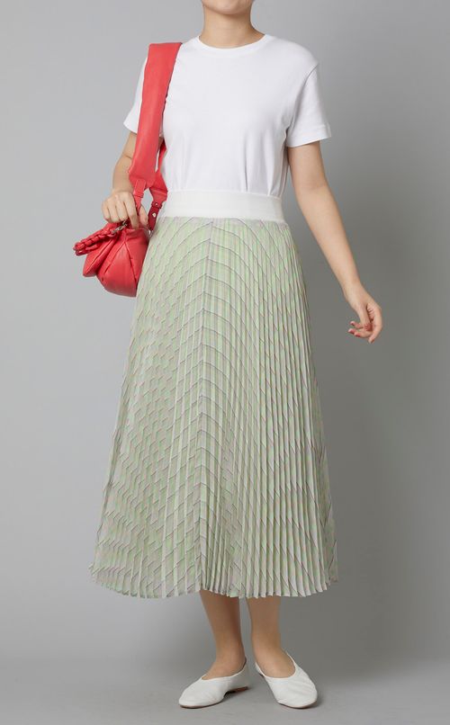 シアーチェックプリーツスカート