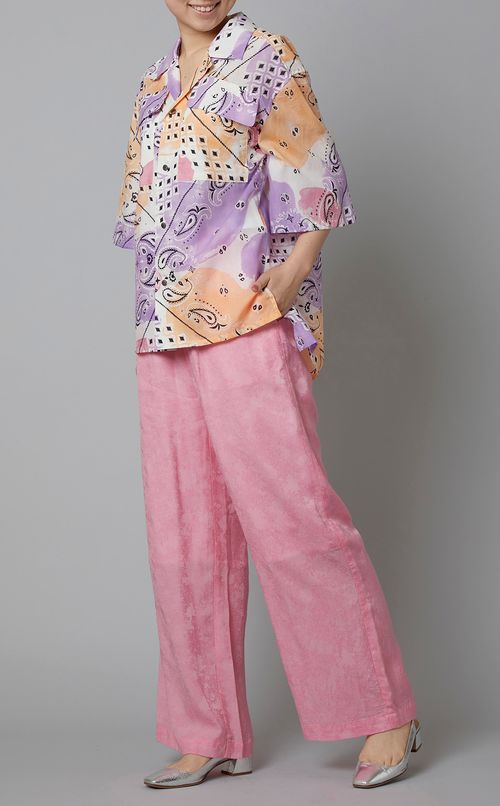 バンダナプリントオープンカラーシャツ