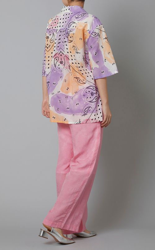 バンダナプリントオープンカラーシャツ