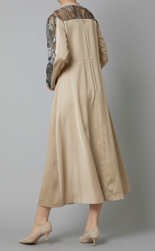 フラワーチュールスタンドネックドレス