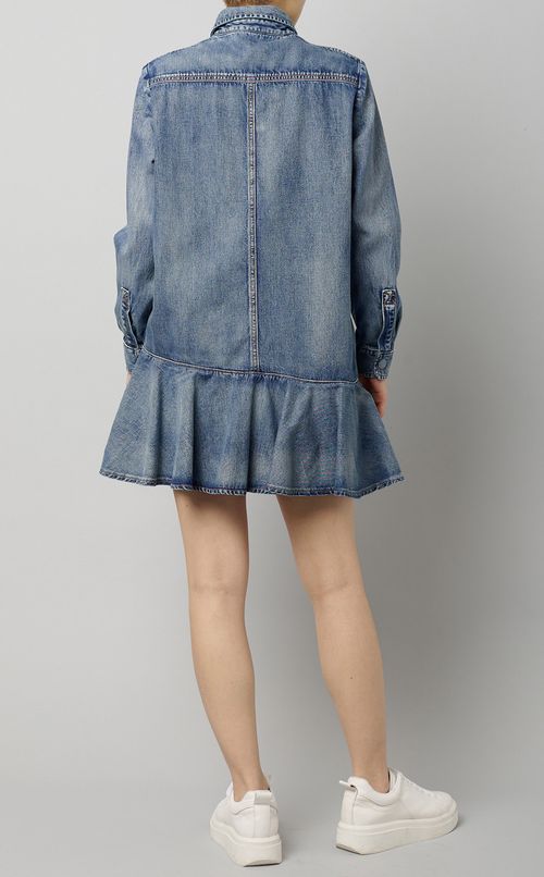 デニムワンピースロンパース