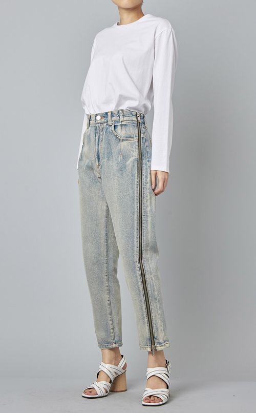 サイドジップデニムパンツ