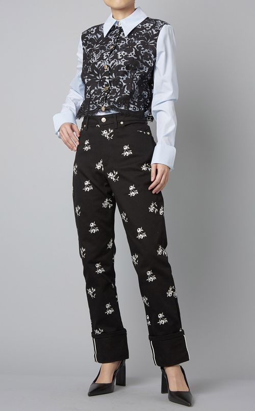 レース切替フレアシャツ