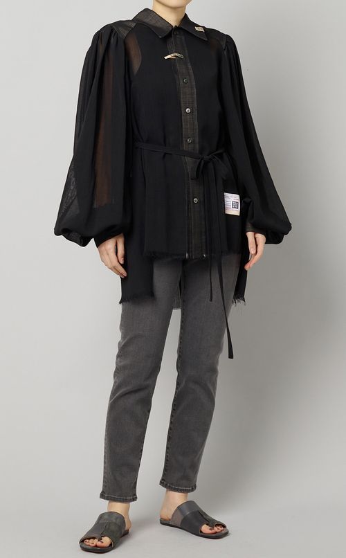 シアーウールギャザーブラウス