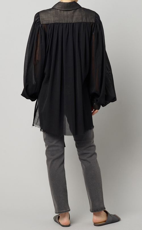 シアーウールギャザーブラウス