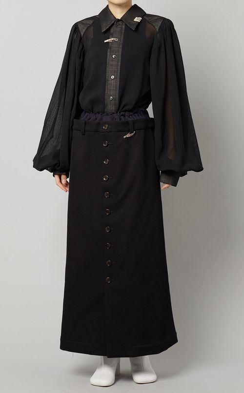 シアーウールギャザーブラウス