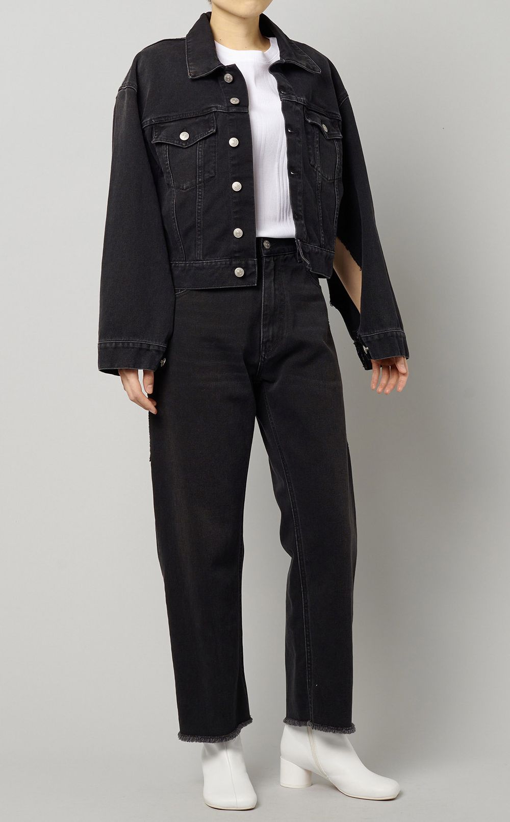 MM6カットオフ裾デニムパンツ M MM6 Maison Margiela|カットオフデニムパンツ