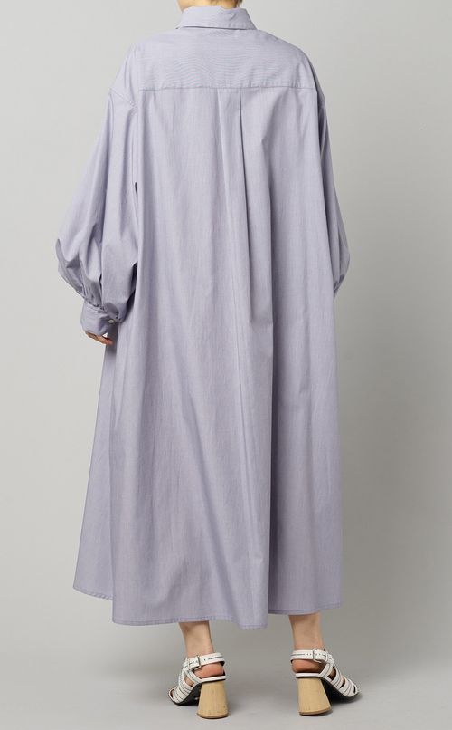 ギャザースリーブシャツドレス