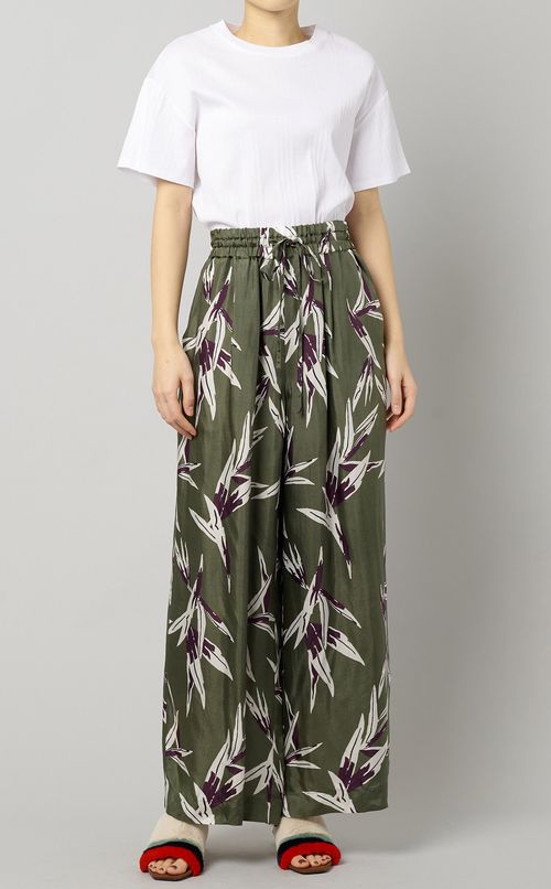 リーフプリントイージーパンツ