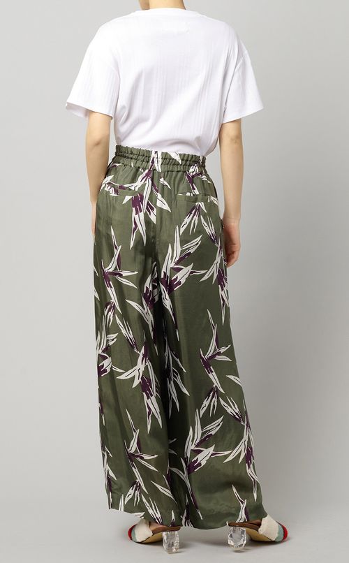 リーフプリントイージーパンツ