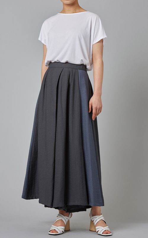 バイカラーワイドフレアパンツ