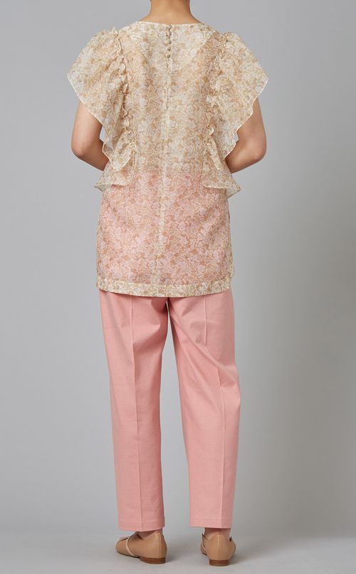 フラワープリントブラウス