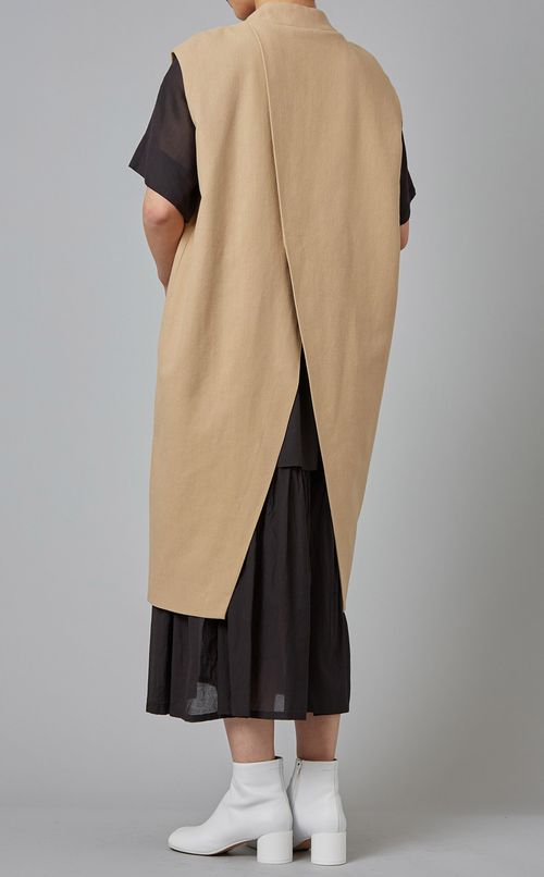 コットンツイードロングジレ