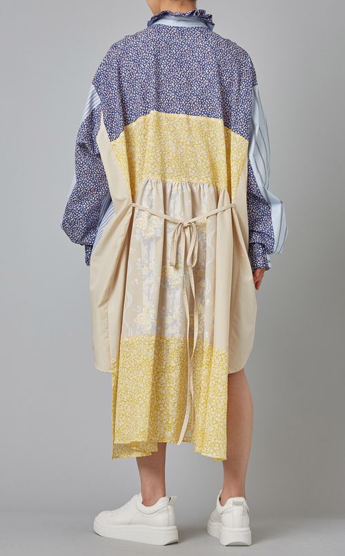 ストライプフラワーイージードレス