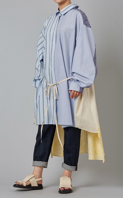 ストライプフラワーイージードレス