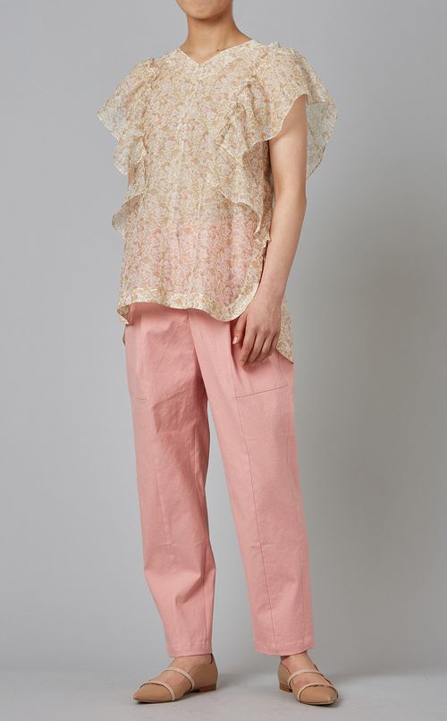 フラワープリントブラウス