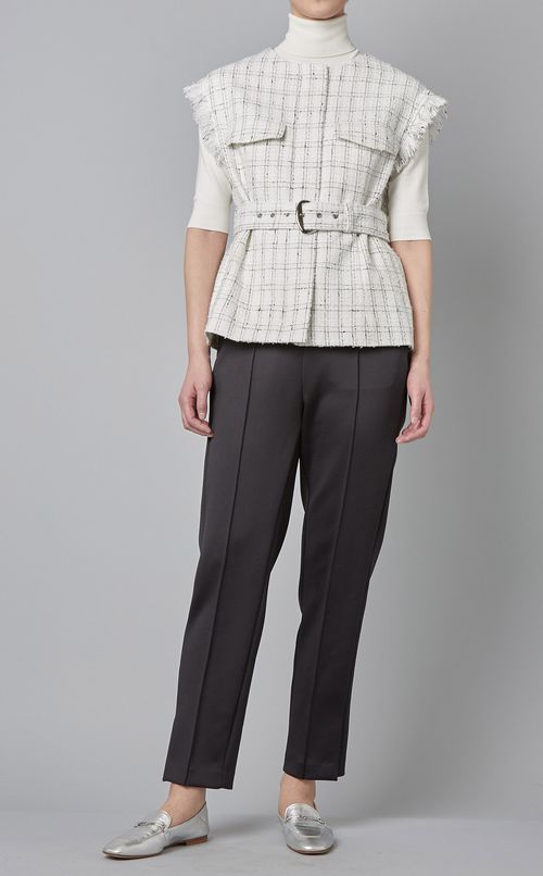 ビッグショルダーツイードジレ