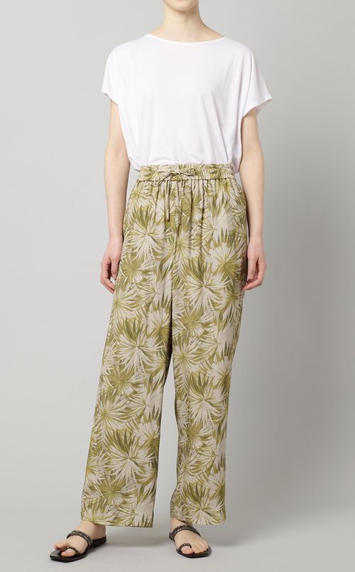 ボタニカルプリントパンツ