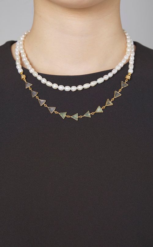 3wayストーンパールネックレス