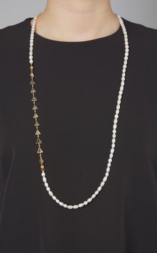 3wayストーンパールネックレス