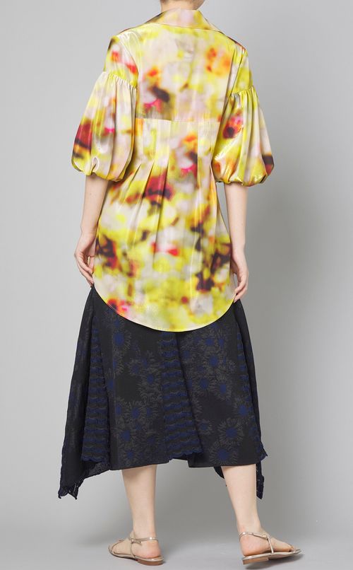 グラフィックプリントレイヤードシャツ