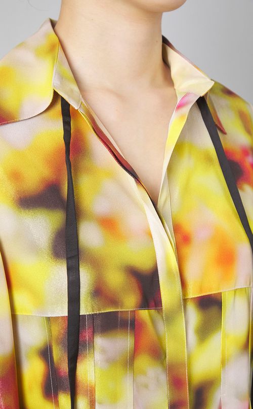 グラフィックプリントレイヤードシャツ