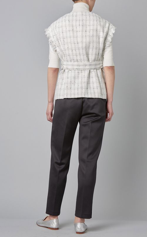 ビッグショルダーツイードジレ