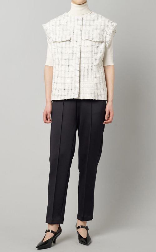 ビッグショルダーツイードジレ