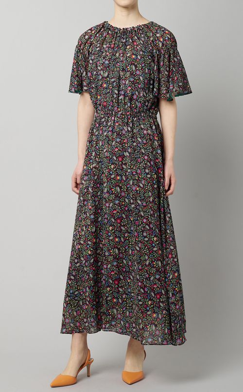 フラワープリントロングワンピース