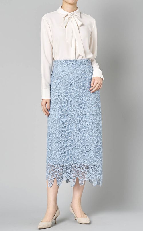 リボンメッシュレーススカート