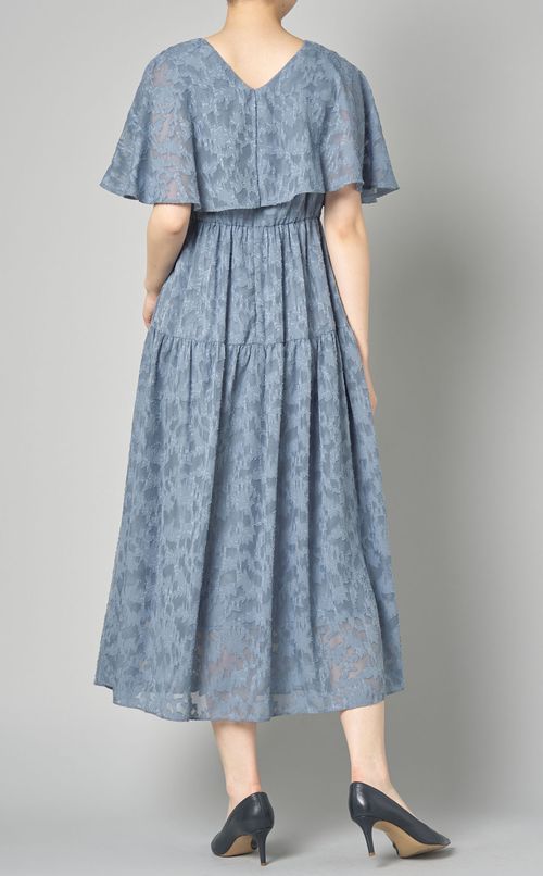 カットジャガードフレアワンピース