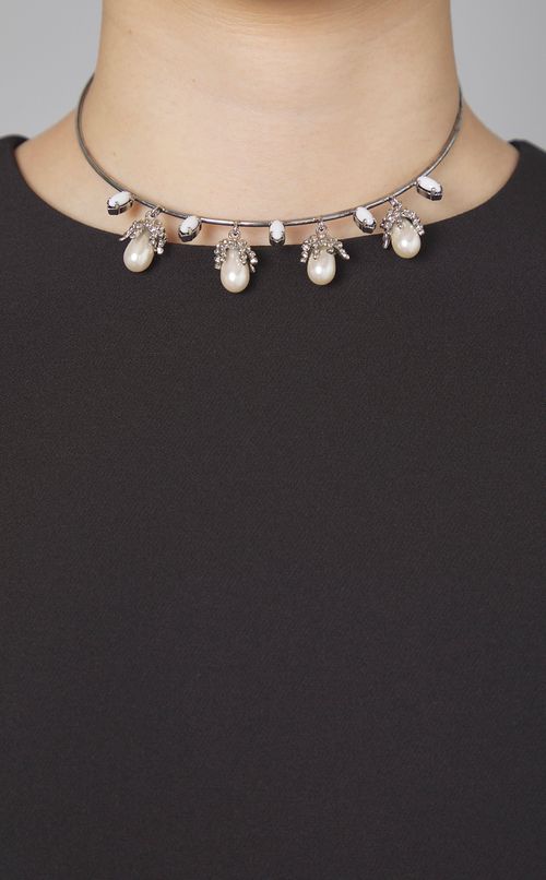 ガラスカボションパールチョーカー