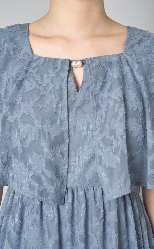 カットジャガードフレアワンピース