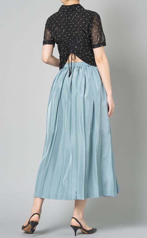 プリントシアーバックギャザー卜ップス