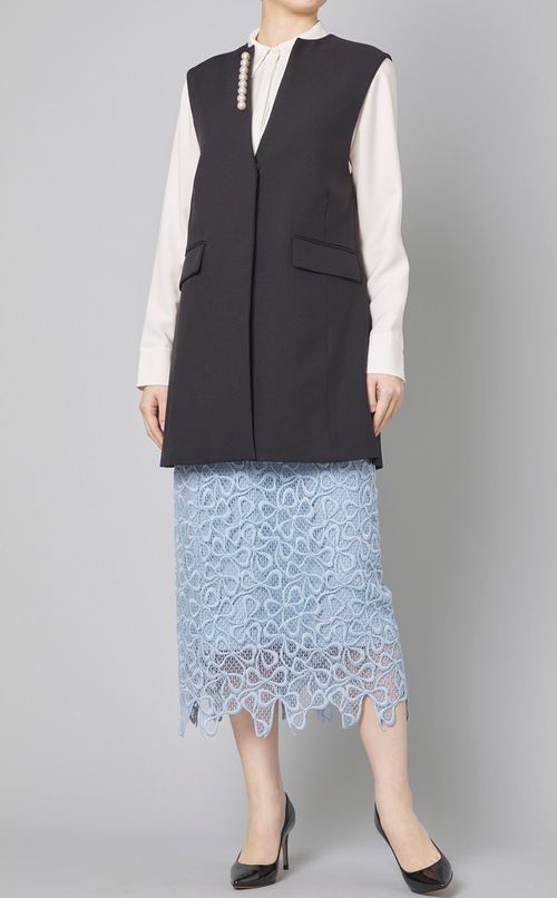 リボンメッシュレーススカート