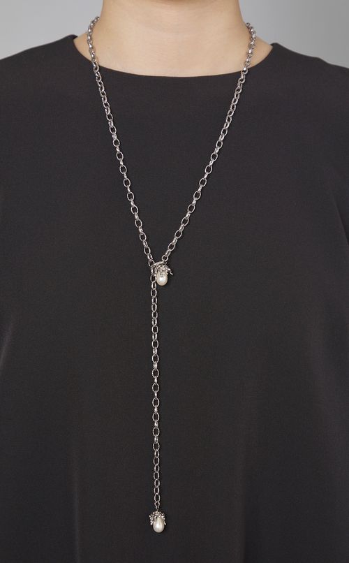 カットスチールパールラリエット